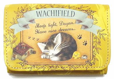 Wachifield（わちふぃーるど）革小物 極小三つ折り財布 丸猫 - 猫